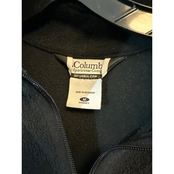 Columbia Fleece Jacket Black Zip-Up Size M - Picture 2 of 3